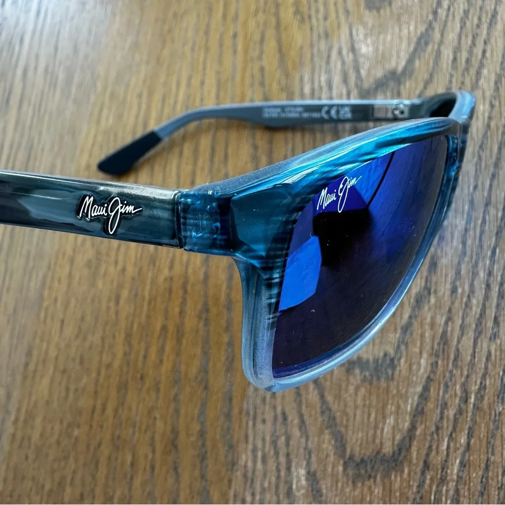 Maui Jim Onshore Polarized Rectangular Sunglasses 798-03S Blue Hawaii - Picture 8 of 9